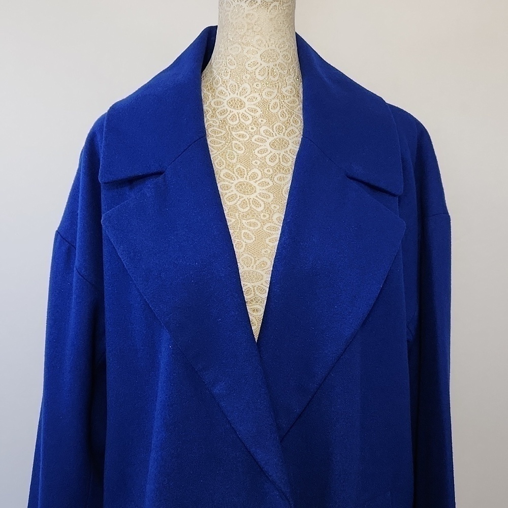 Liz Claiborne Women's Size Medium Blue Wool Blend Side Pockets Lined Jacket NWT - Picture 4 of 15
